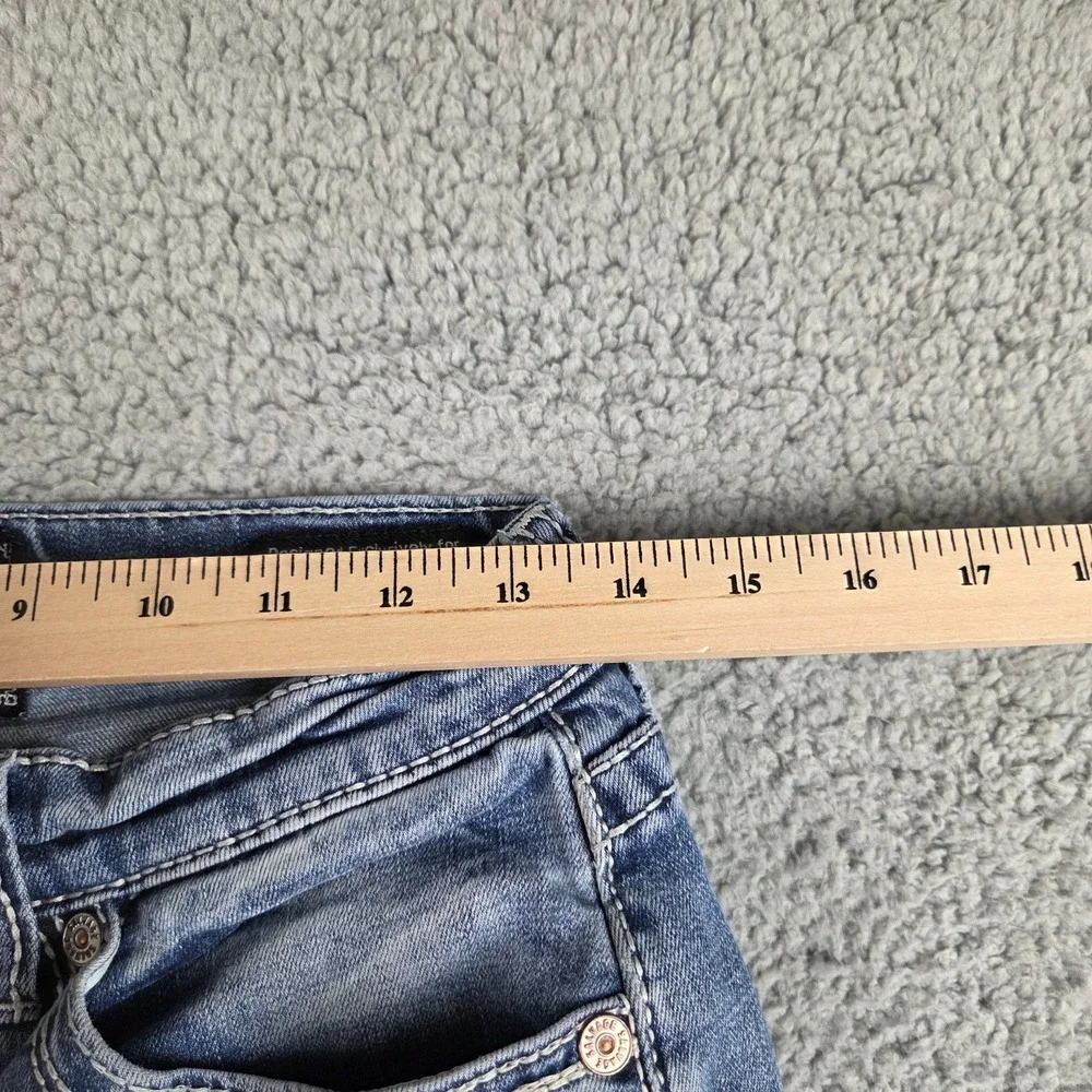 Salvage Jeans Mens 30x30 Blue Havoc Straight Slim Fit Distressed Low Rise Buckle